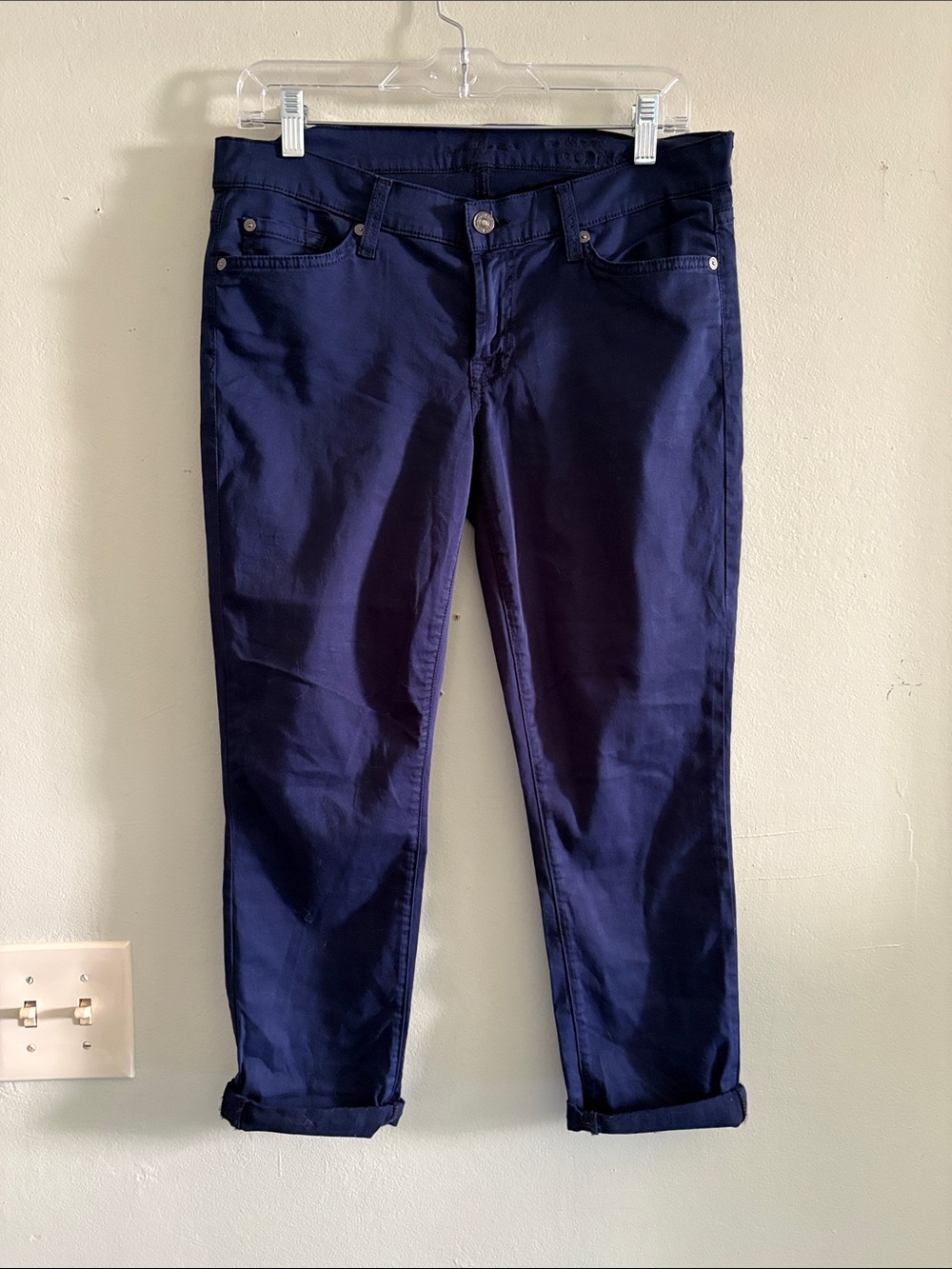 7 for mankind skinny crop and roll pants 29